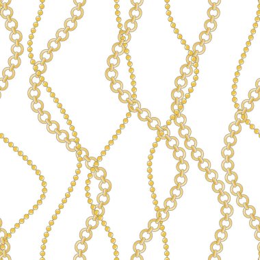 Zincirli altın zincirler beyaz arka planda