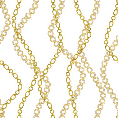 Beyaz arka planda kusursuz altın zincir