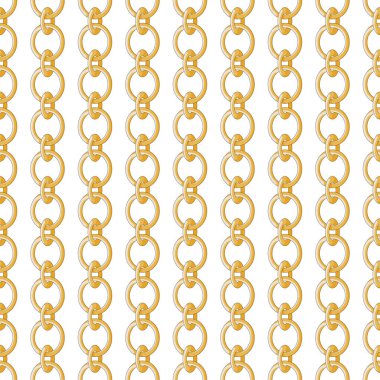 Altın zincirli zincir kusursuz desen. vektör illüstrasyonu.