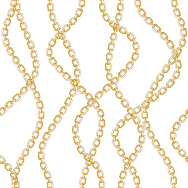 Beyaz zemin üzerinde altın zincir