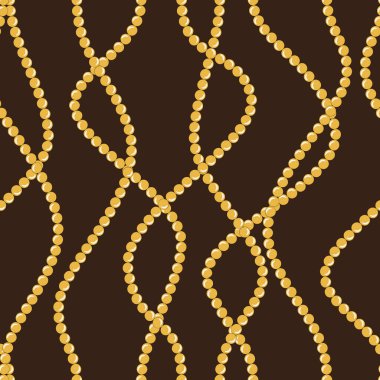 Altın zincirli kusursuz desen. vektör illüstrasyonu