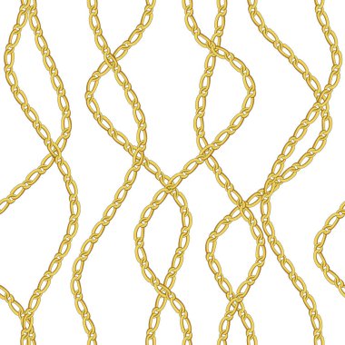 Beyaz arkaplanda izole edilmiş altın zincir.