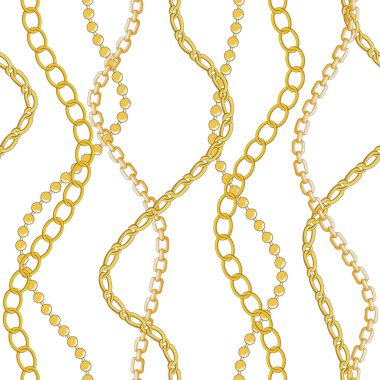 İncili altın zincir. vektör illüstrasyonu