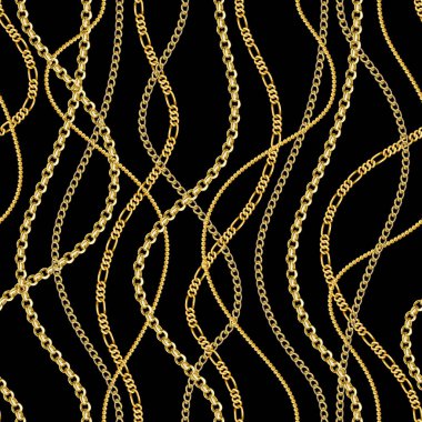 Siyah arkaplandaki vektör altın pürüzsüz desen