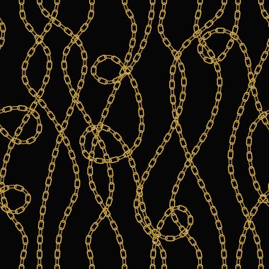 Koyu arkaplanda altın zincir.