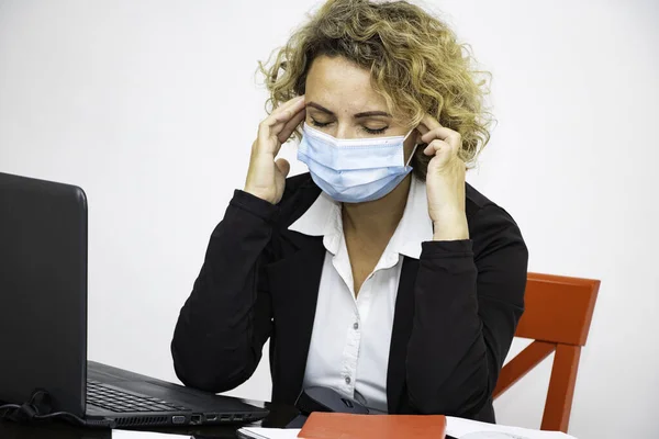 Girl Business Woman Close Head Director Stock Photo