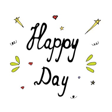 İzole edilmiş beyaz bir arkaplanda mutlu bir gün..