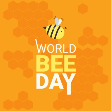 Dünya Arı Günü. Vektör şablonu.