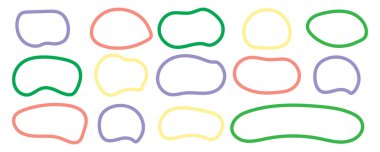 Karalama tarzında geniş renkli metin çerçeveleri. Vektör illüstrasyonu.