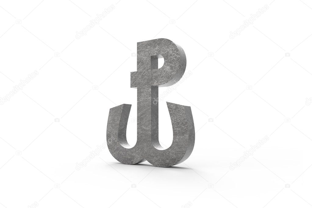3D Anchor sign, Polish Secret State Isolated