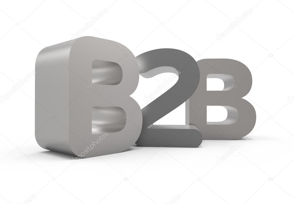 B2B Business to Business Silver 3D Text