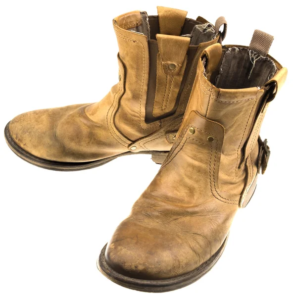 Isolated Patina Engineer Leather Boot — Stock Photo, Image