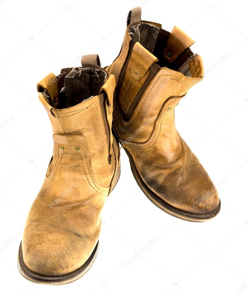 Isolated Patina Engineer Leather Boot