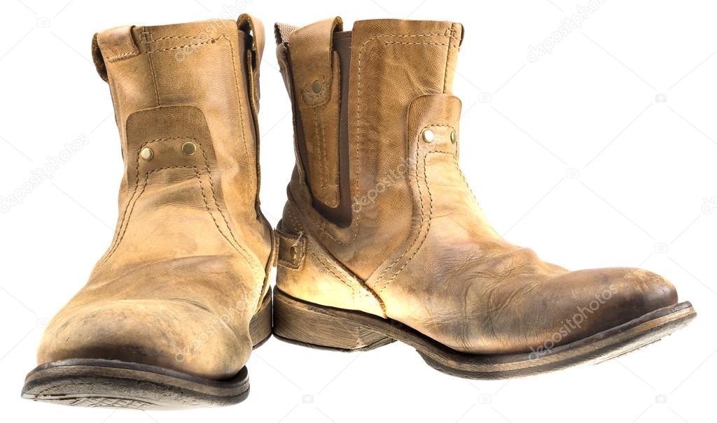 Isolated Patina Engineer Leather Boot