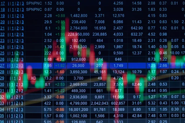 Börsendiagramm, Börsendaten in blau — Stockfoto