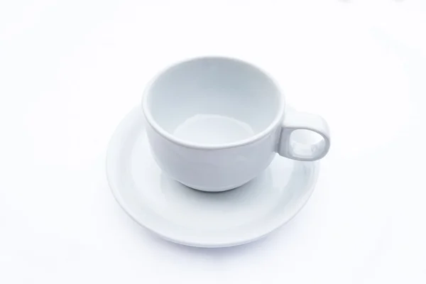 Tasse à café vide sur fond blanc — Photo
