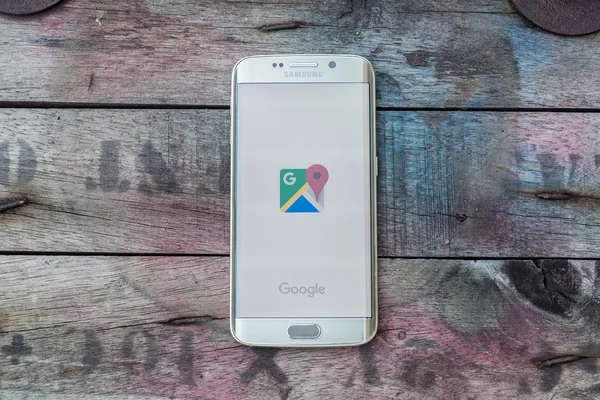Captura de pantalla de mapas de Google en Samsung Galaxy S6 edge — Foto de Stock