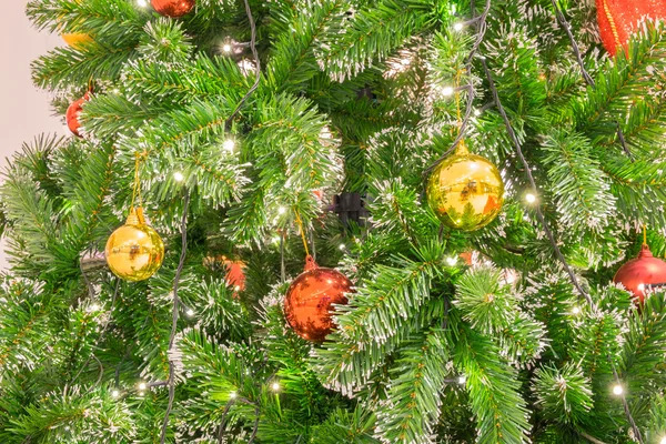 Christmas ball on fir branch — Stock Photo, Image