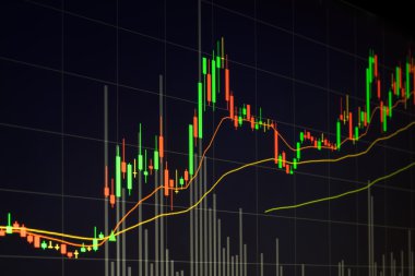 lcd ekran üzerinde hisse senedi grafiği