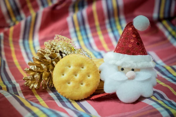 Christmas cookies with santa and Pinecone — Stock Photo, Image
