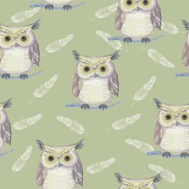 Baykuş illüstrasyon vektör yazdırma