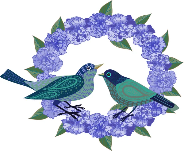kuş ve flovewers