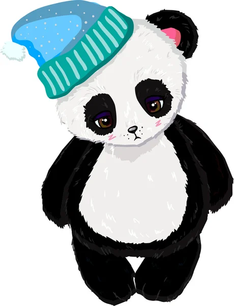 Panda şapkalı - vektör çizim
