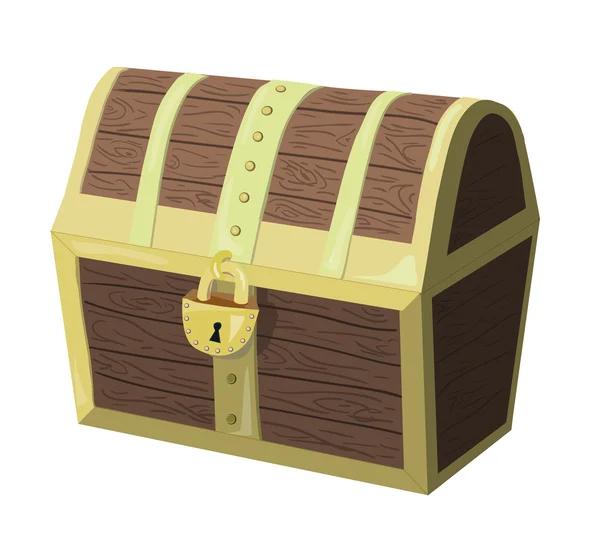 De oude houten kist met goud monetaristische Vector Image — Stockfoto
