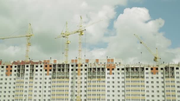 Pembangunan gedung-gedung bertingkat. Waktu jeda — Stok Video