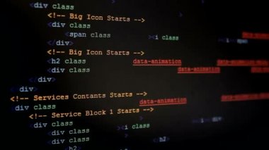Html Css renkli kod ile siyah ekran kaydırma