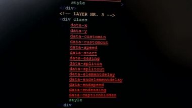 Html Css renkli kod ile siyah ekran kaydırma