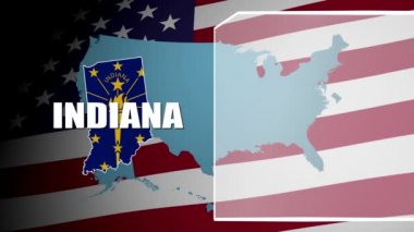 Indiana karşı bayrak ve bilgi paneli
