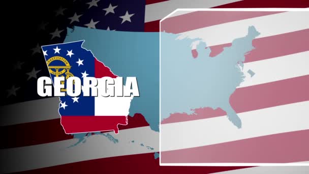 Geórgia contra bandeira e painel de informações — Vídeo de Stock