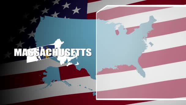 Massachusets 반박된 플래그 및 정보 패널 — 비디오