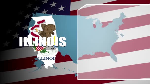 Illinois Countered Bandera y Panel de Información — Vídeo de stock