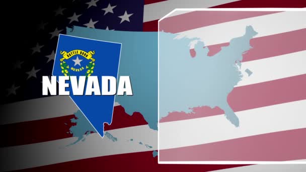 Nevada szembe zászló és adatai — Stock videók