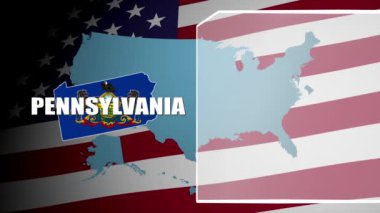 Pennsylvania karşı bayrak ve bilgi paneli
