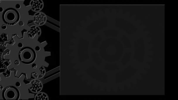 Fond de roue industrielle, roues dentées noires et blanches 
