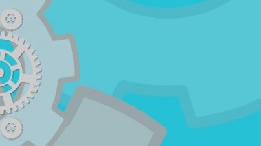 Sanayi tekerlek arka plan, ışık mavi ve beyaz cogwheels