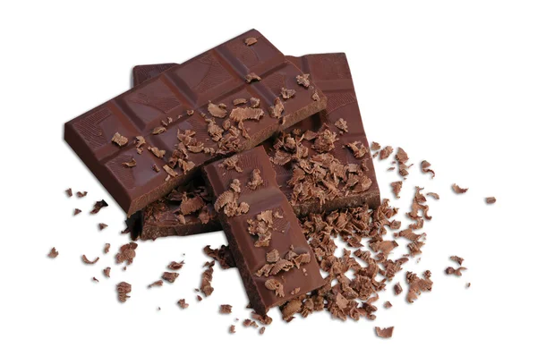 Trasiga mörk choklad — Stockfoto