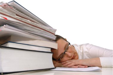 Uykulu yorgun öğrenci