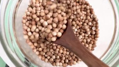 Kişniş tohumlarına yakın çekim