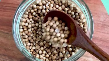 Kişniş tohumlarına yakın çekim