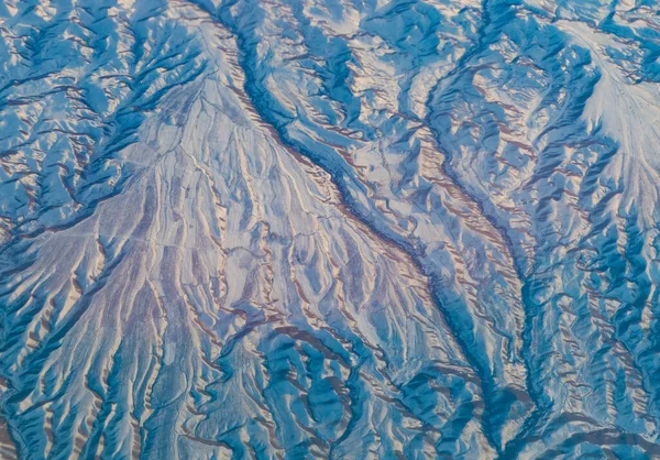 Flygfoto Över Landskapet Xinjiang Norra Delen Kina Vintern Royaltyfria Stockfoton