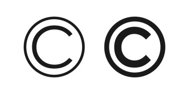 Telif hakkı sembolü. C simge vektörü pictogram sembolü ui ve ux tasarım