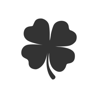 Basit bir dört yapraklı siyah yonca sembolü. Şansın, servetin sembolü.