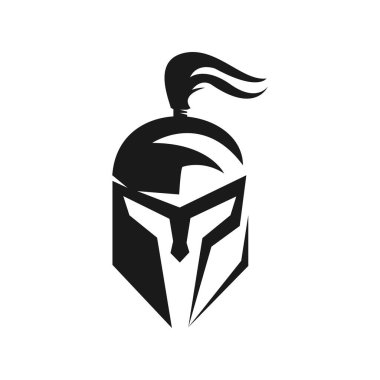 Spartalı Miğfer Siluet Vektör İllüstrasyonu