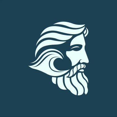 Tanrı Poseidon Trident Logo Çizimi