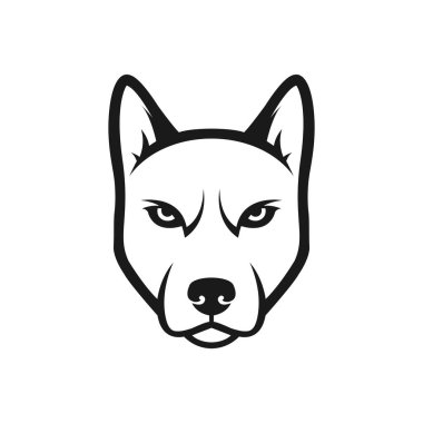 Biçimli Basit Köpek Kafası Logosu