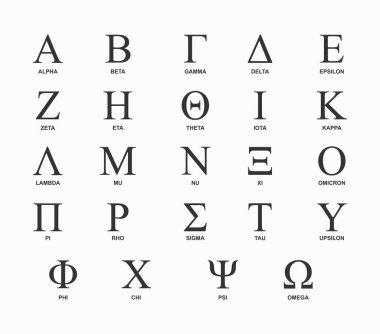 Yunan alfabesi. Yunanca harf, Kadim işareti, kardeşlik mektupları